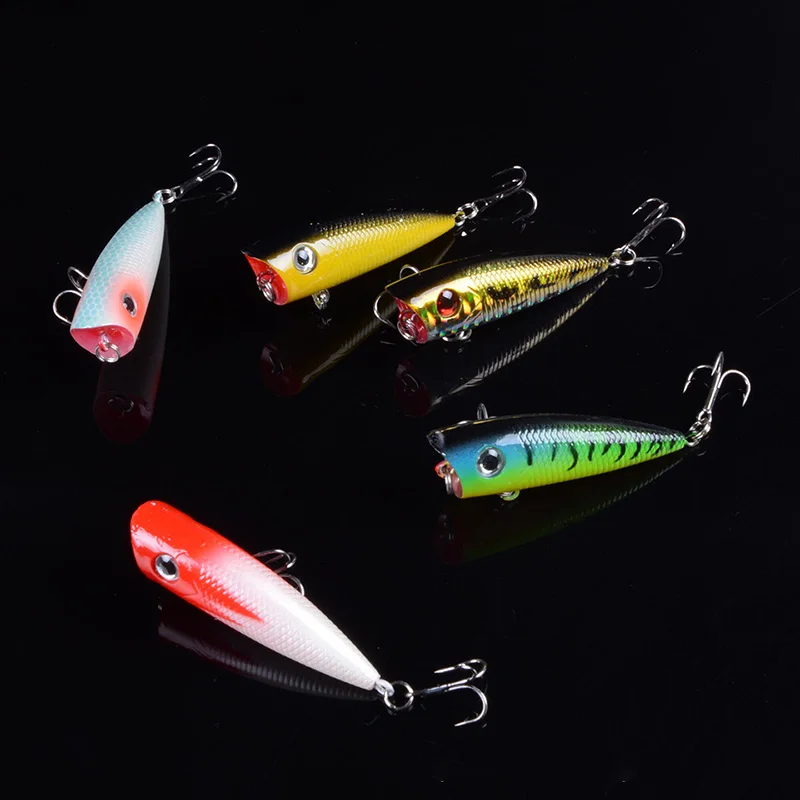 Señuelo de pesca Popper, 6cm/6,5g, cebo duro Artificial Topwater Bass, trucha, Lucio, Wobbler, aparejos de pesca con 2 anzuelos triples, 1 ud. - imagen 5