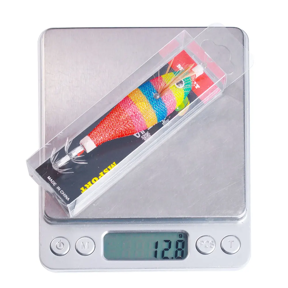 Plantillas de calamar de 9cm, 8g, 10cm, 10g, señuelo de pesca, anzuelo de calamar Artificial, cebos de Jigging para pesca en el mar, kit de caja luminosa de sepia - imagen 5