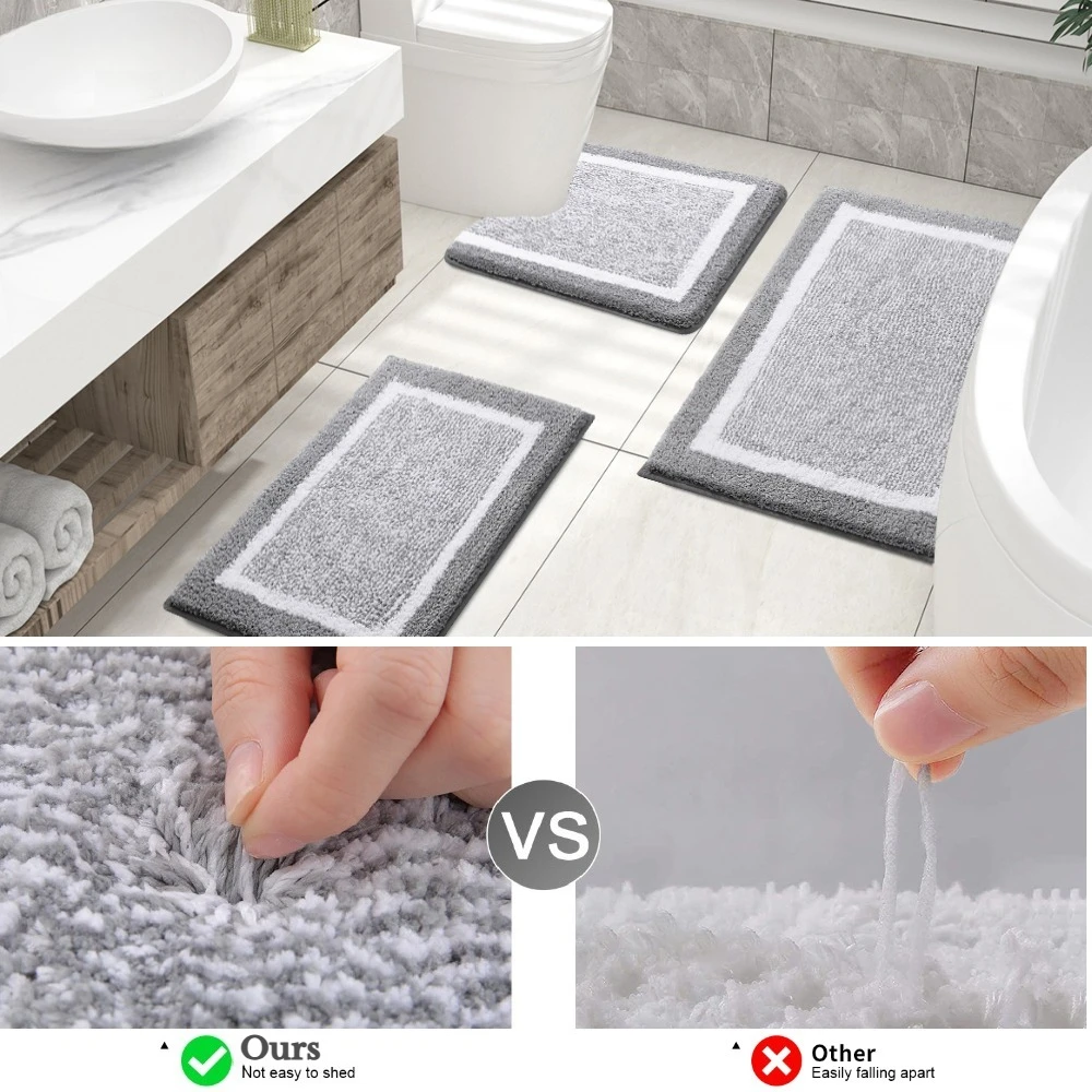 Alfombras de baño antideslizantes de microfibra para baño, esteras de baño absorbentes Extra suaves, alfombras lavables a máquina, alfombrillas de secado rápido - imagen 5