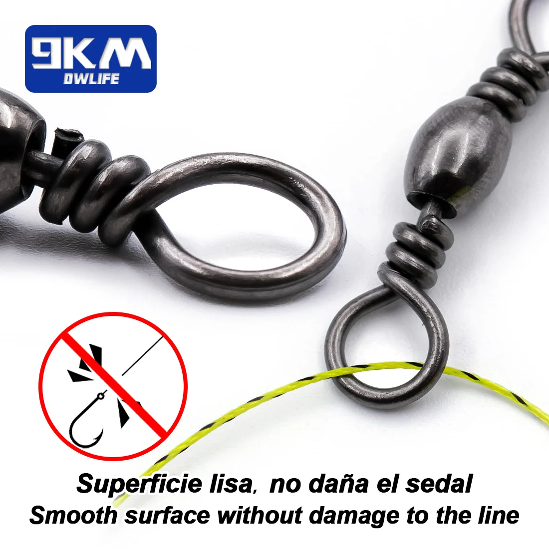 Barril de pesca giratorio, 50 ~ 200 Uds., señuelos de bagre de alta resistencia, anillo sólido, conector de sedal, aparejos giratorios de pesca rodante - imagen 5