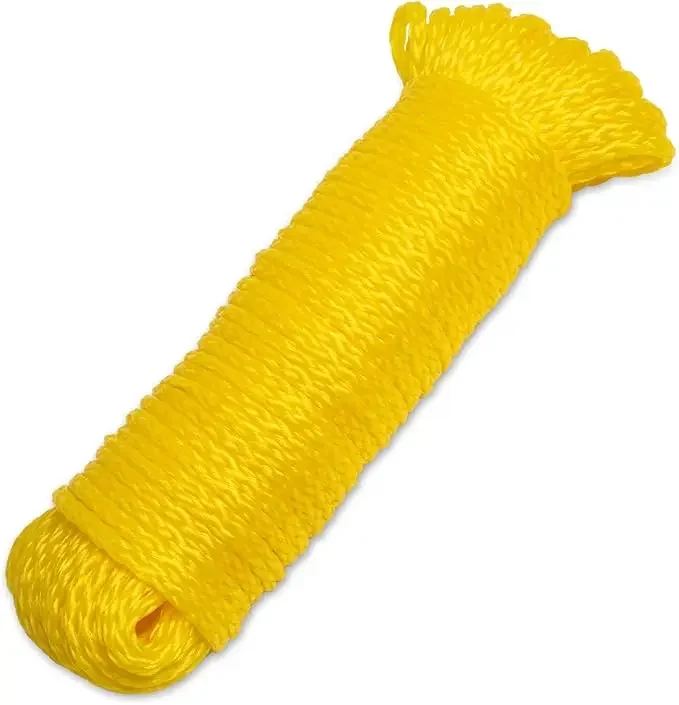 Cuerda de polipropileno Goture, cuerda trenzada de PE resistente de 100 pies, línea multiusos flotante de 1/4 de pulgada de espesor, canotaje para acampar al aire libre - imagen 2