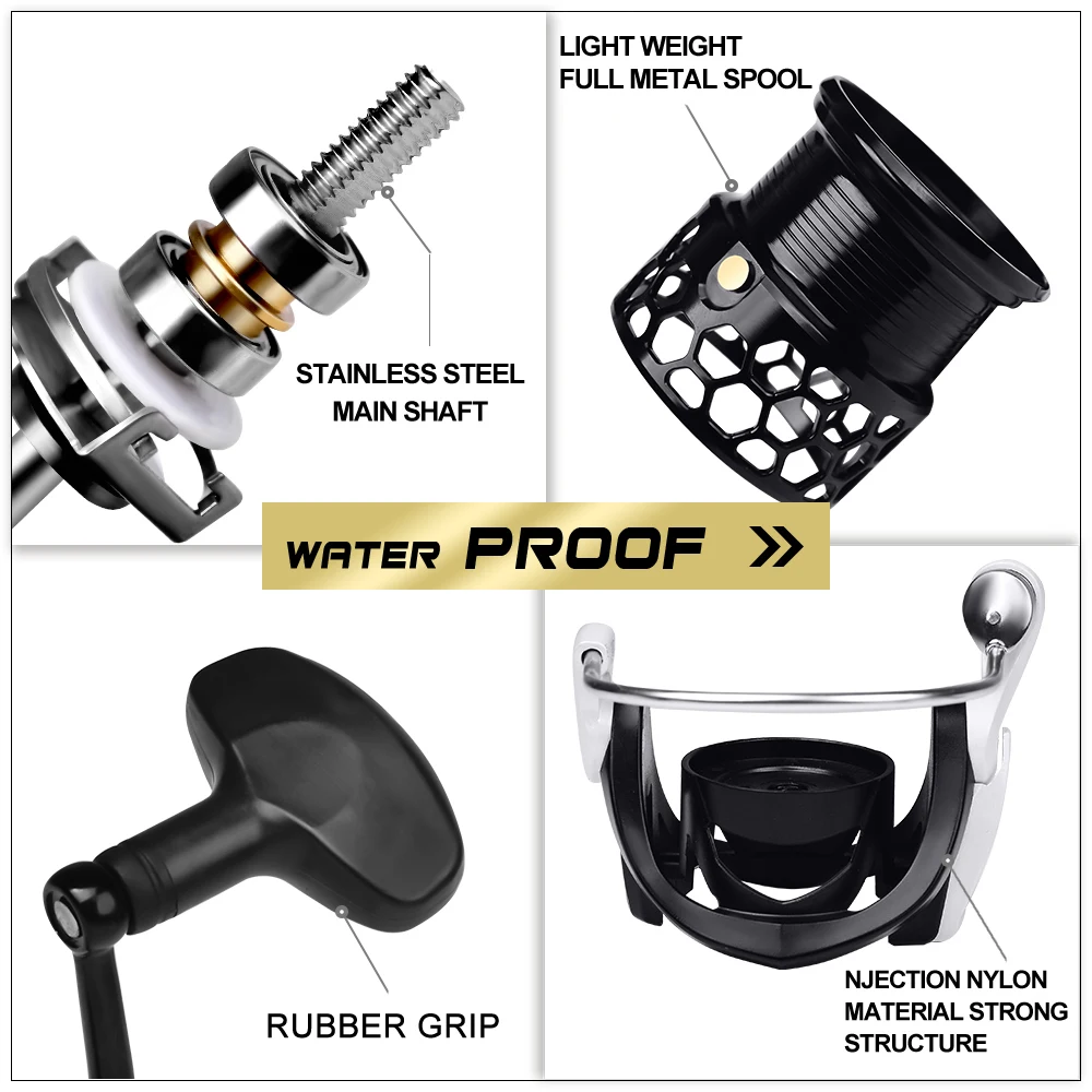 PROBEROS-carrete giratorio serie 2500-3000, rueda de Pesca con bobina adicional 5,5: 1, mango izquierdo y derecho de alta velocidad, Pesca intercambiable - imagen 4