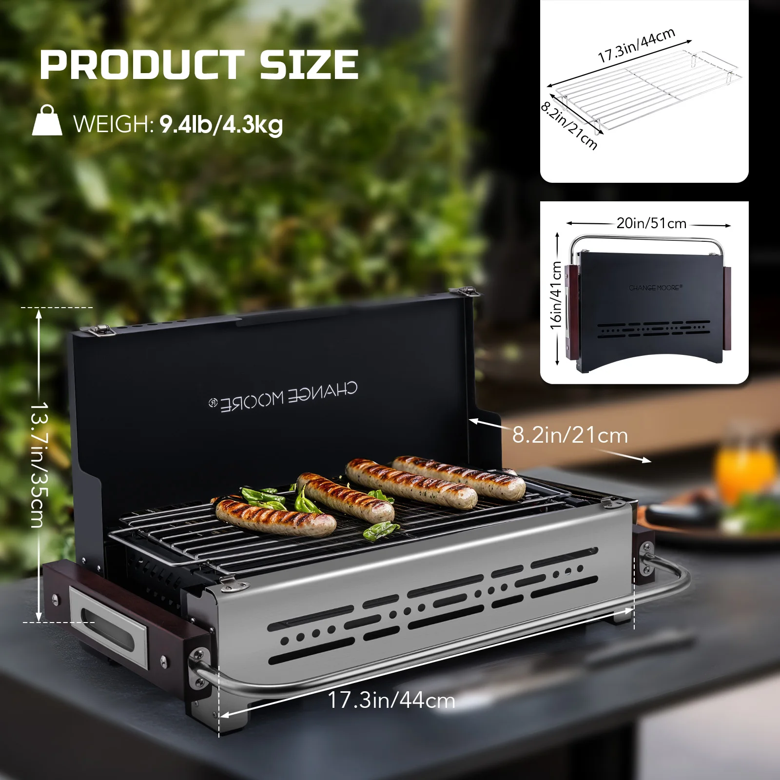 Horno plegable Change Moore – Acero inoxidable 304 para camping - imagen 2