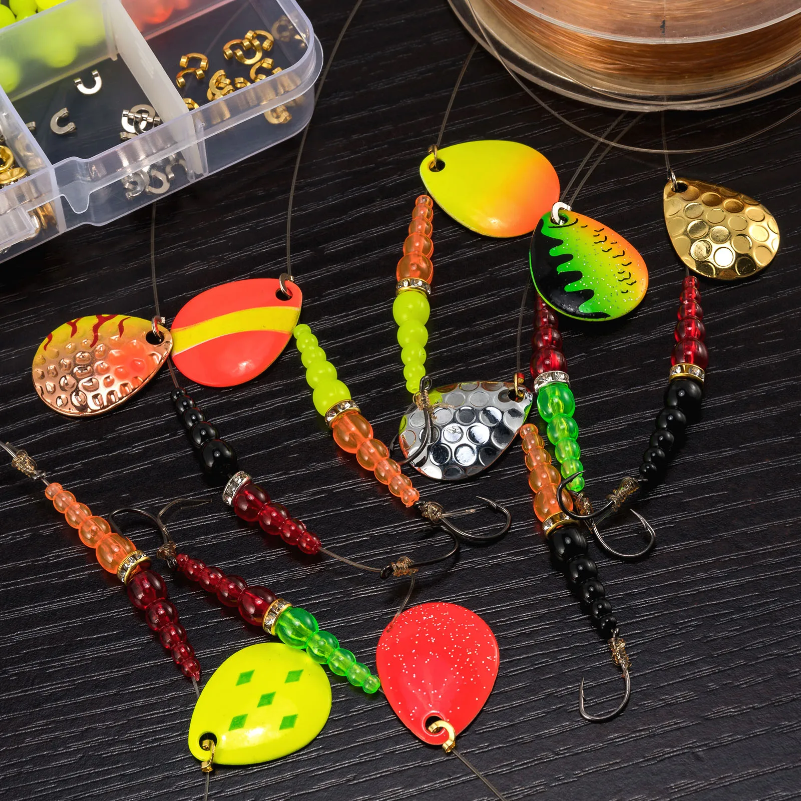 Spinners para trucha y lucioperca – Cuchillas Colorado con cuentas - imagen 4