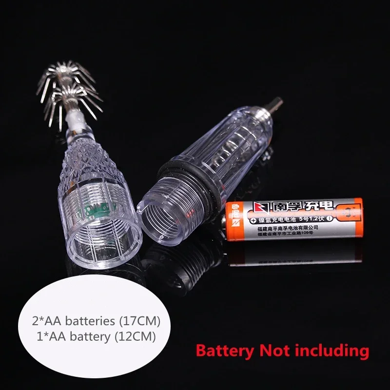 Señuelo de pesca con luz LED de 12cm y 17cm, aparejos subacuáticos de gota de mar profundo, señuelo de calamar, lámpara de luz, gancho para paraguas, herramientas subacuáticas - imagen 4