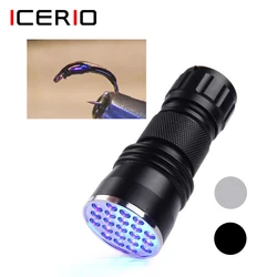 ICERIO 21LED Antorcha de luz de curación de pegamento UV universal para atado de moscas Herramientas de pesca con mosca