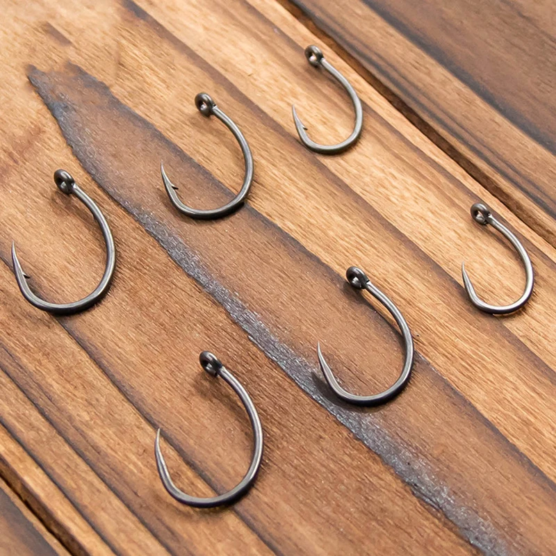 Sea.Yolo-anzuelo de pesca de acero con alto contenido de carbono, gancho trasero de Camelback, negro, doblado, carpa, púas, Mosca, depósito de pesca, 25 unids/lote por paquete - imagen 5