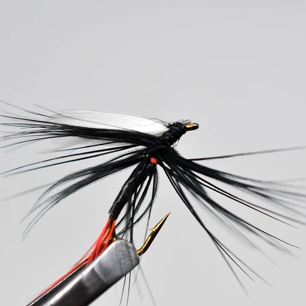 MNFT 10PCS 12 #   Cola roja ala blanca marucción/salmón, moscas de trucha pesca mosca - imagen 4