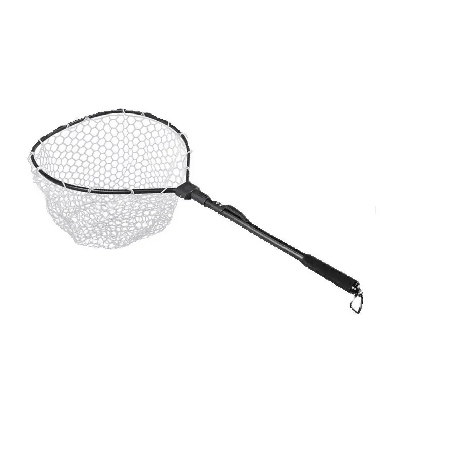 Red de pesca telescópica, red de aterrizaje de marco de aleación de aluminio, malla de goma pequeña, cordón de clip magnético, red de pesca con mosca