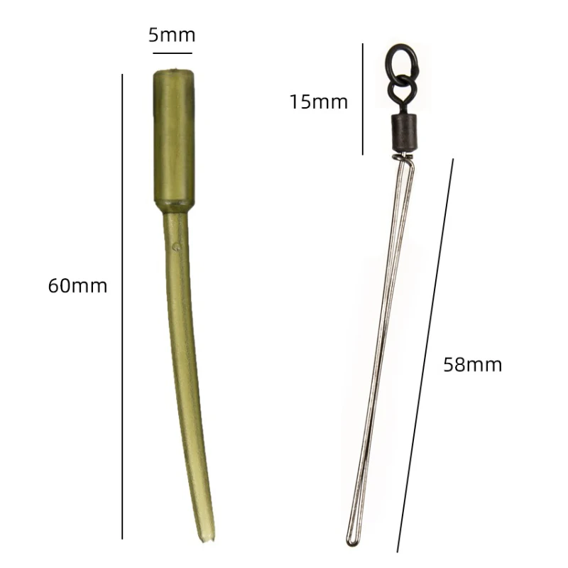 Terminal de aparejos de pesca de carpa, Conector de tallos de bolsa PVA, bolsas de tubo de PVA, vástagos, inserto de plomo, mástil de aparejos, 5 piezas - imagen 2