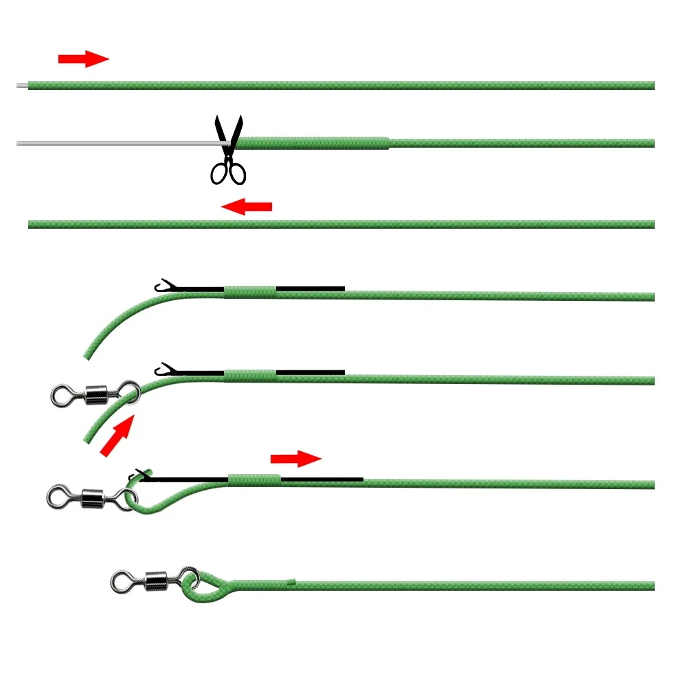 1 Uds. Línea de aparejos de pesca de carpa Leadcore de 35LB y 7M, aparejos de pelo de carpa, línea de plomo trenzada de 3 colores - imagen 2