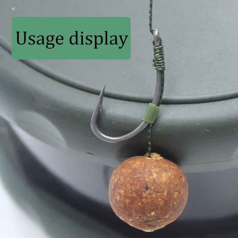 50 Uds. Anzuelos de pesca de carpa con revestimiento de PTFE, anzuelos de carpa con púas de acero inoxidable de alto carbono para aparejo de carpa, gancho de vástago curvo negro mate - imagen 5