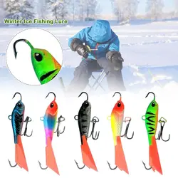 Nuevo 63mm/15g señuelo de pesca en hielo de invierno AD-señuelo de pesca en hielo Artificial afilado 5 estilos cuchara equilibradora señuelos de Metal de alta calidad