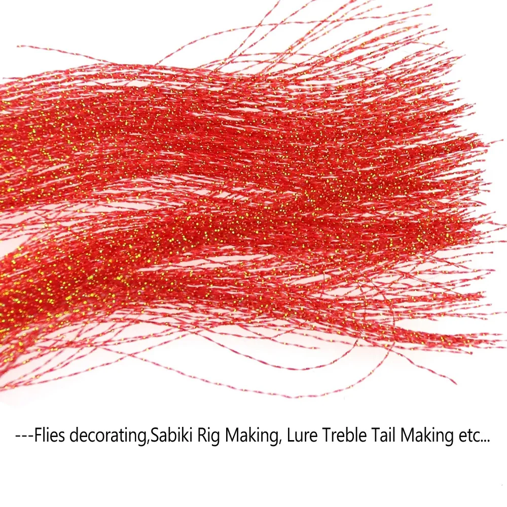 Wifreo, 5 paquetes de oropel Flash de cristal, oropel holográfico Flashabou, Material de atado de moscas para plantilla, señuelo, gancho de asistencia, Streamer, fabricación de moscas - imagen 3