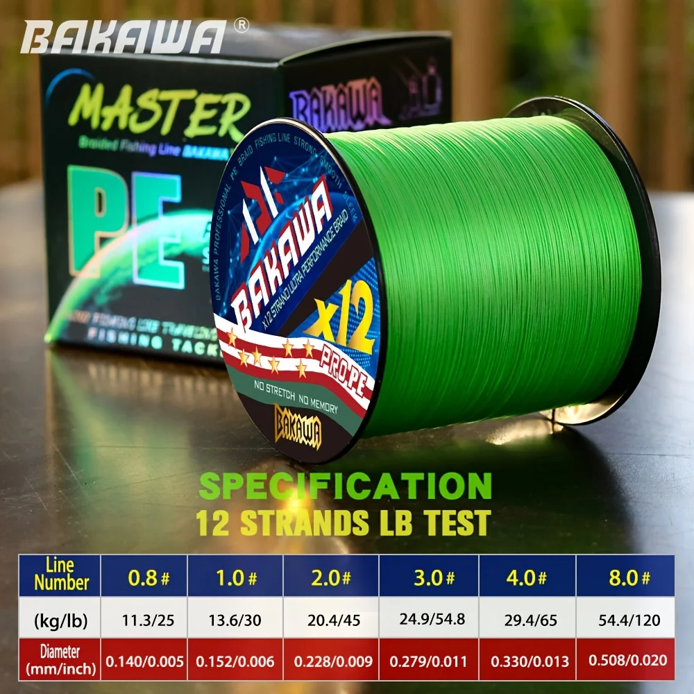 BAKAWA-sedal de pesca trenzado de 12 hebras, 300M, multifilamento japonés, productos, equipo de pesca de carpa, accesorios de pesca - imagen 3