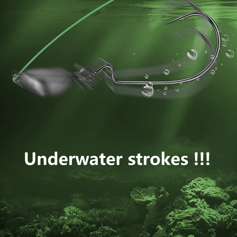 Señuelo de pesca de texas, anzuelo de cabeza cruzada, 5 piezas, 3,5-14g, anzuelo de manivela reforzado, anzuelos de lubina - imagen 4