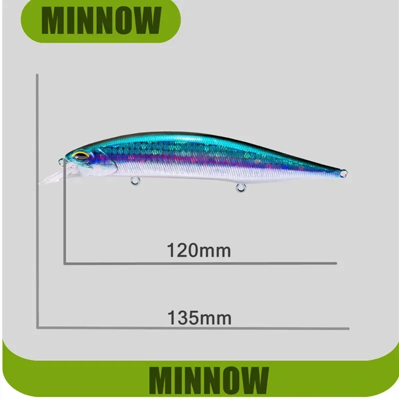 GREENSPIDER-Señuelos de Pesca flotantes, cebos duros de alta calidad, Wobblers de buena acción, hundimiento lento, 120mm, 20g - imagen 3