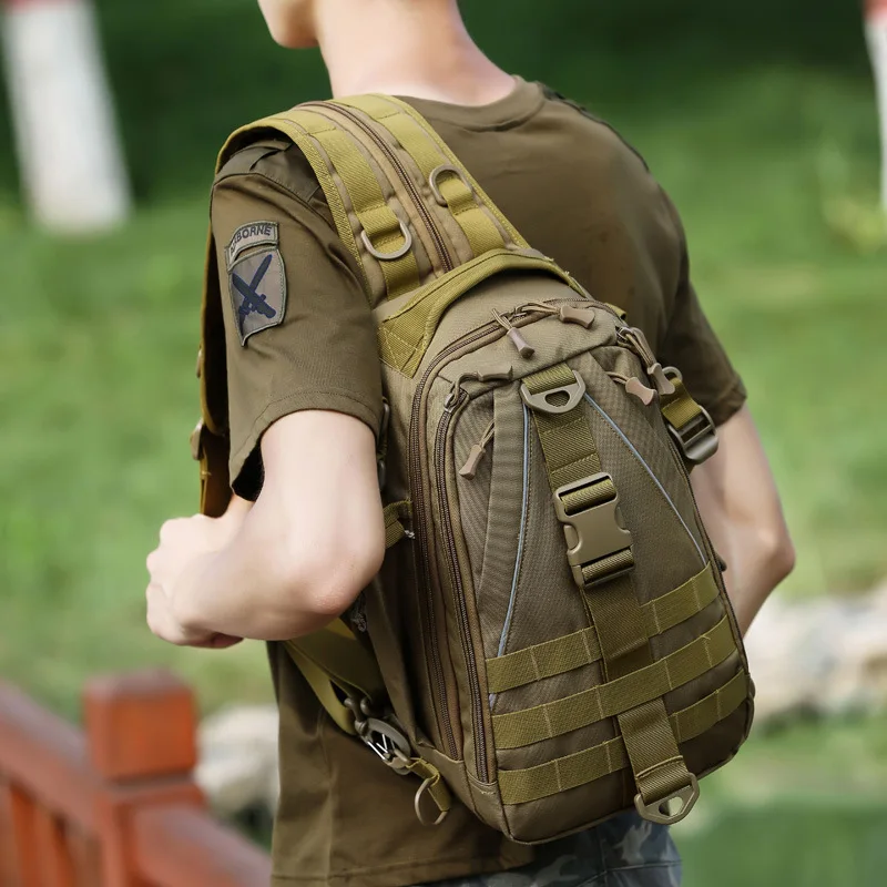 Mochila táctica militar, bolso de hombro Molle de camuflaje del ejército, deportes al aire libre, montar, senderismo, Camping, caza, mochila impermeable - imagen 4