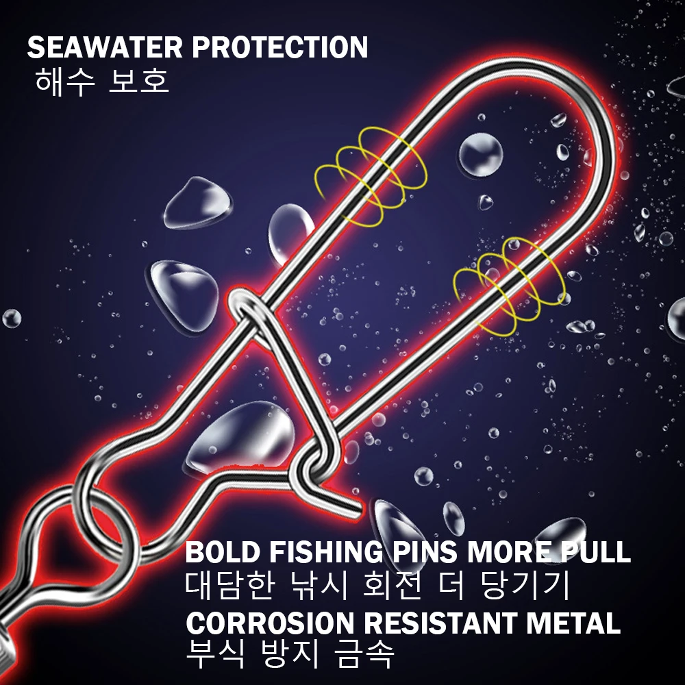 Conector de pesca de acero inoxidable, rodamiento giratorio, 50 piezas, accesorios para anzuelo de señuelo - imagen 4