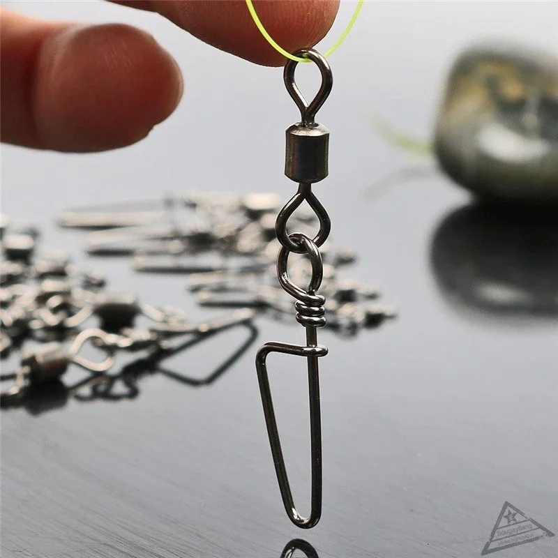 10/20 piezas rodamiento de bolas de acero inoxidable giratorios de pesca Snap Rolling pesca de mar giratorios broches conector accesorios de pesca - imagen 2