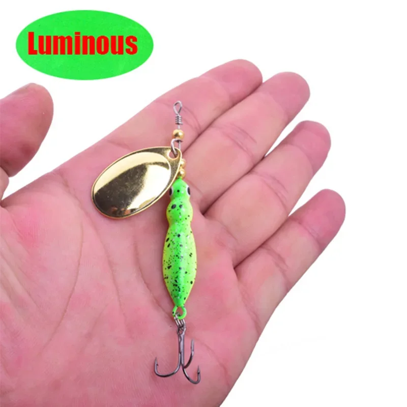 Señuelo de pesca con cuchara giratoria, cuchara de lentejuelas, cebos artificiales, Wobblers giratorios, Crankbait con anzuelos, aparejos de pesca de trucha, 1 ud. - imagen 3