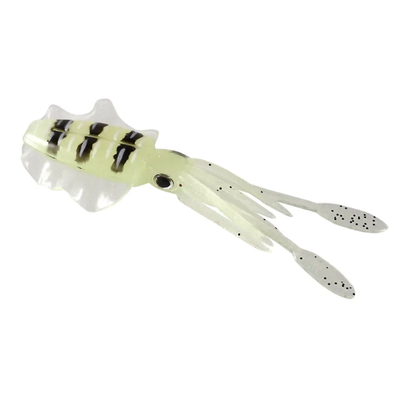 Señuelo de pesca simulación de calamar cebo suave 6,5 cm 10 cm brillo UV manga pescado 2g 7g señuelos artificiales Jig Head cebos 1 pieza venta - imagen 5