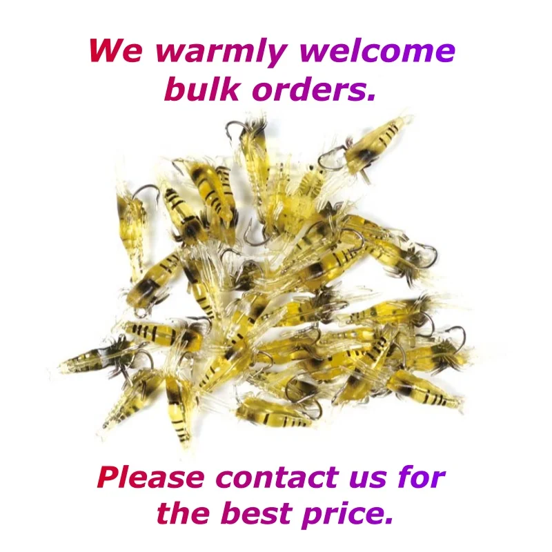 Cebo de Camarón con anzuelo de púa, señuelo luminoso Crankbait, gambas de hierba que brillan en la oscuridad, Wobbler Artificial, 50 piezas, 30 piezas, 20 piezas, 10 piezas - imagen 5