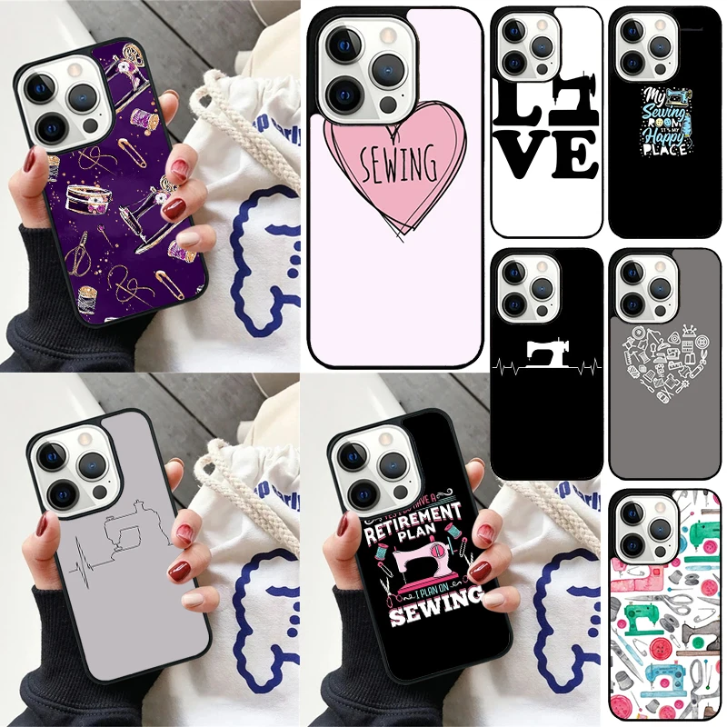 Funda iPhone Love diseño máquina de coser compatible 11-16 - imagen 2