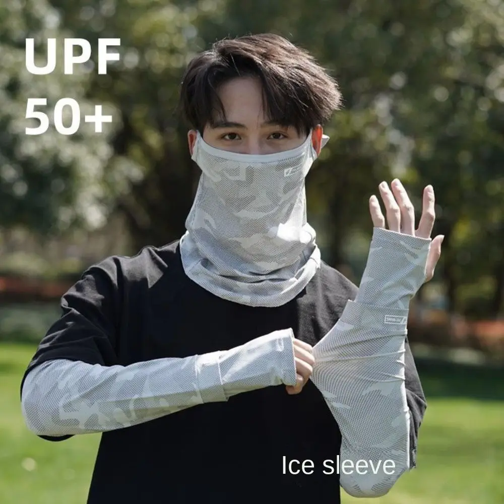 Ice Silk Manga de Protección Solar Transpirable Anti‑UV para Pesca