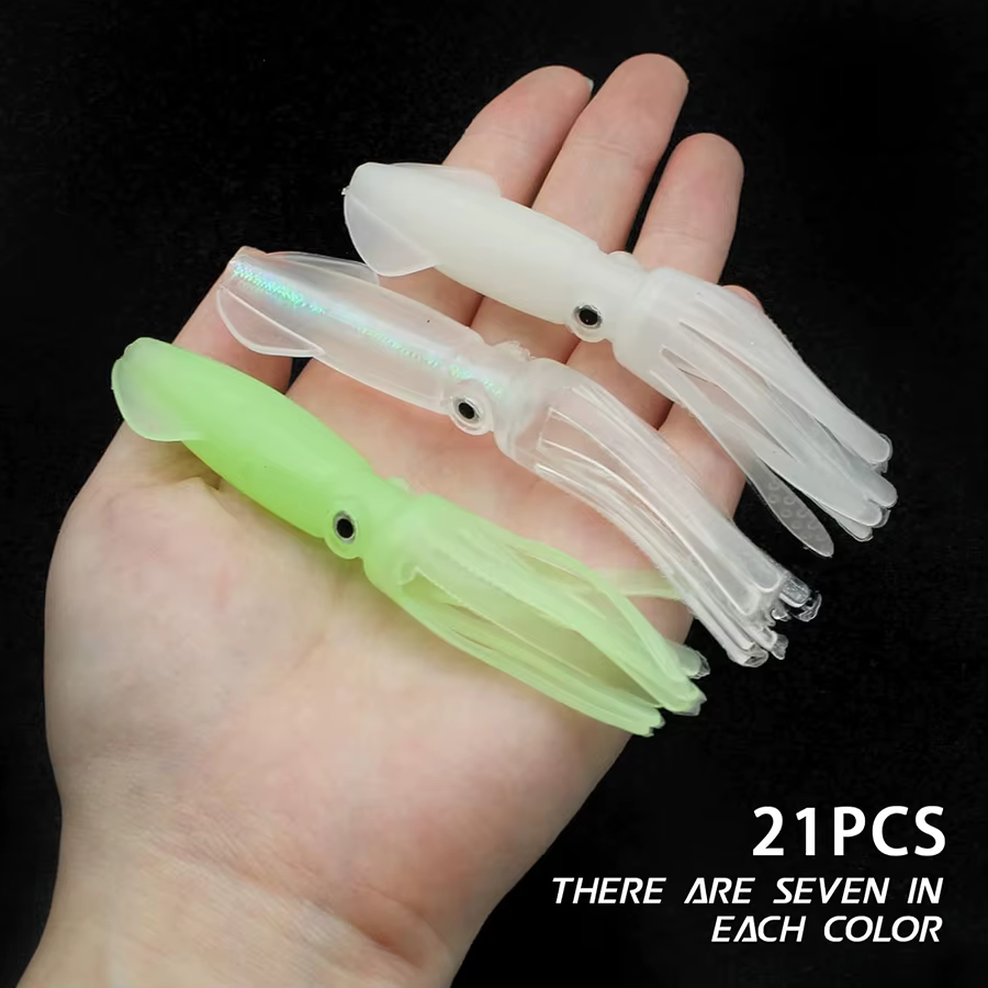 Señuelos Swimbait luminosos de vinilo – Cebo de calamar para lubina y trucha - imagen 2