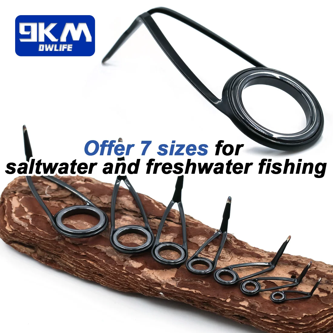 Kit de reparación de guías de caña de pescar, 9KM, 7 ~ 50 Uds., Kit de reemplazo de anillo de cerámica de acero inoxidable, agua salada y dulce - imagen 5