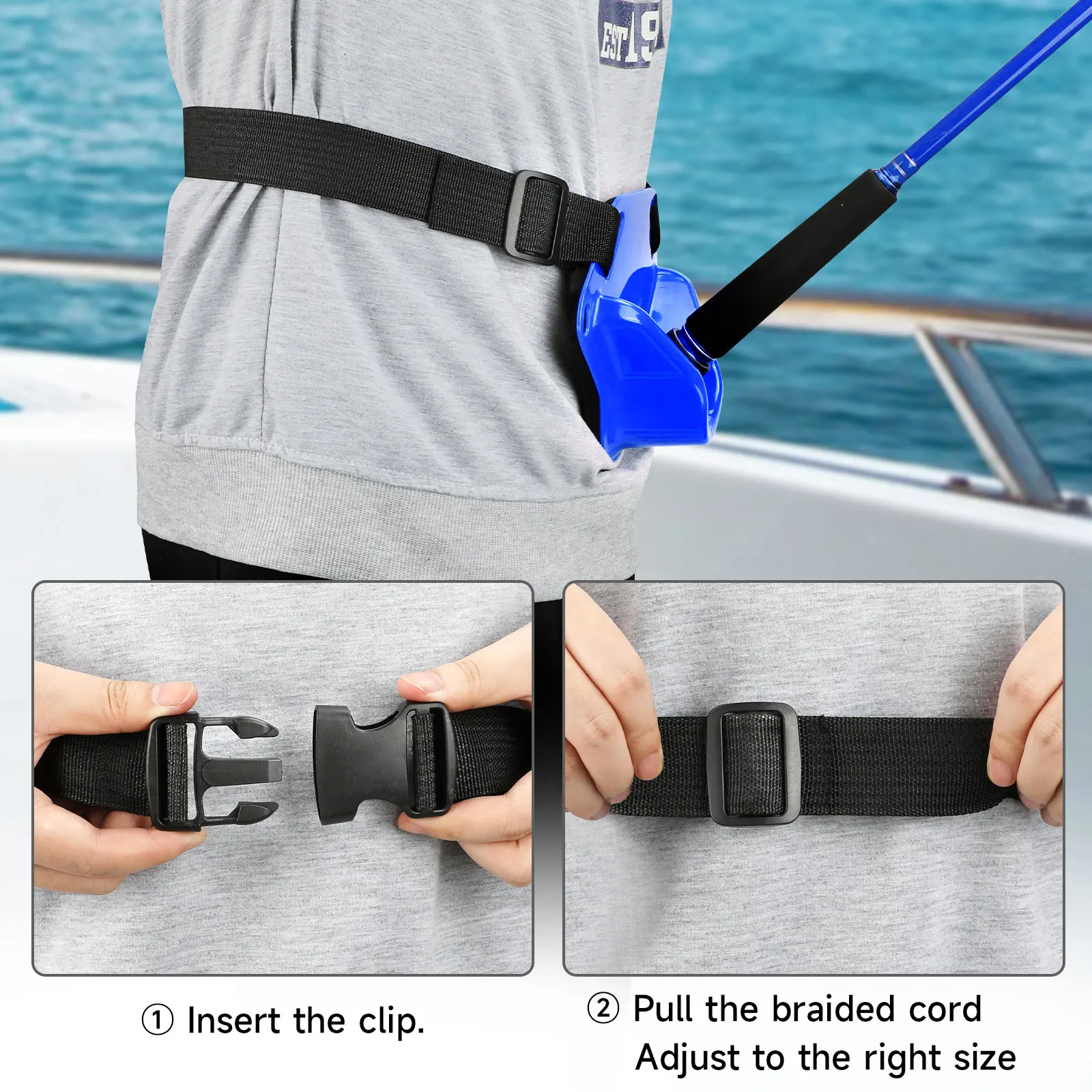 Cinturón combate SANLIKE – Porta caña ranura profunda - imagen 4