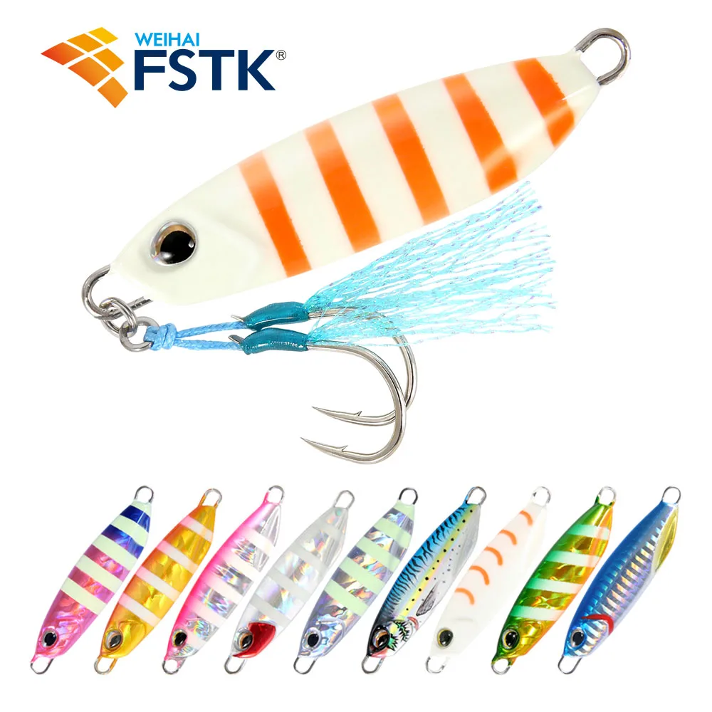 WEIHAI FSTK-señuelo de pesca de lubina Artificial, cuchara de plantilla fundida de Metal, 20/30/40/60/80G, fundición a tierra - imagen 2