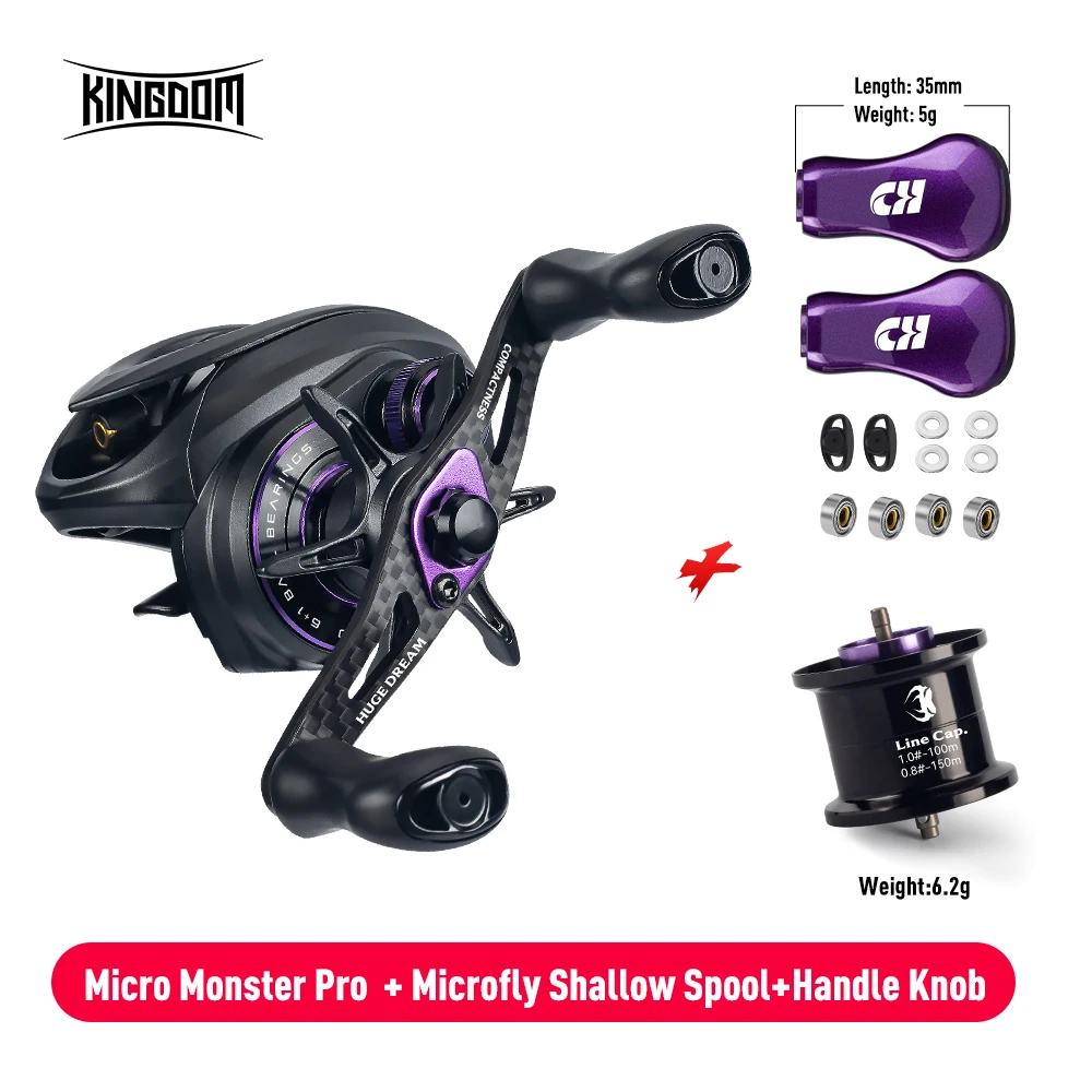 Carrete Baitcasting Kingdom Micro Pro – Ultraligero carbono 7.6:1 - imagen 2