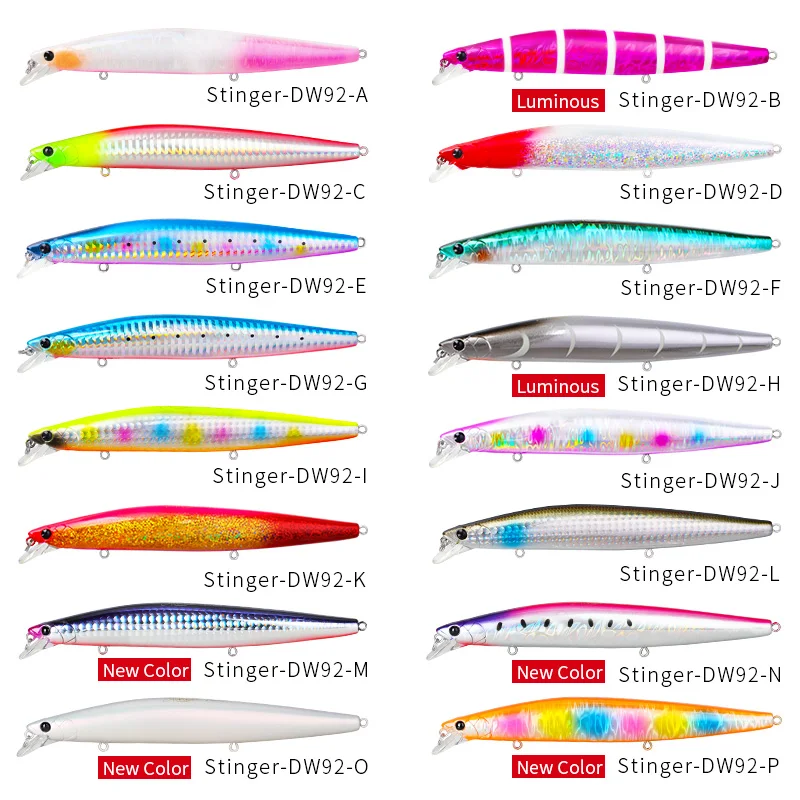 TSURINOYA STINGER 140S sistema de peso de fundición larga hundimiento Minnow señuelo de pesca superior 140mm 26g DW92 cebos duros de agua salada - imagen 5
