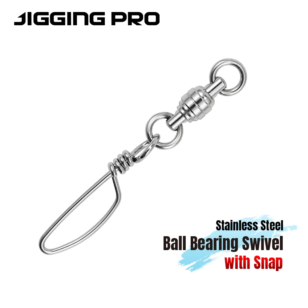 JIGGING PRO-rodamiento de bolas de acero inoxidable de alta potencia, giratorio con broche de torneo, accesorios para equipos de pesca en agua salada