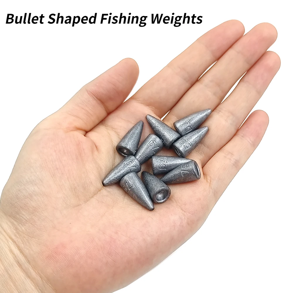 Descubra la precisión de los pesos de pesca en forma de bala para un rendimiento de pesca mejorado
