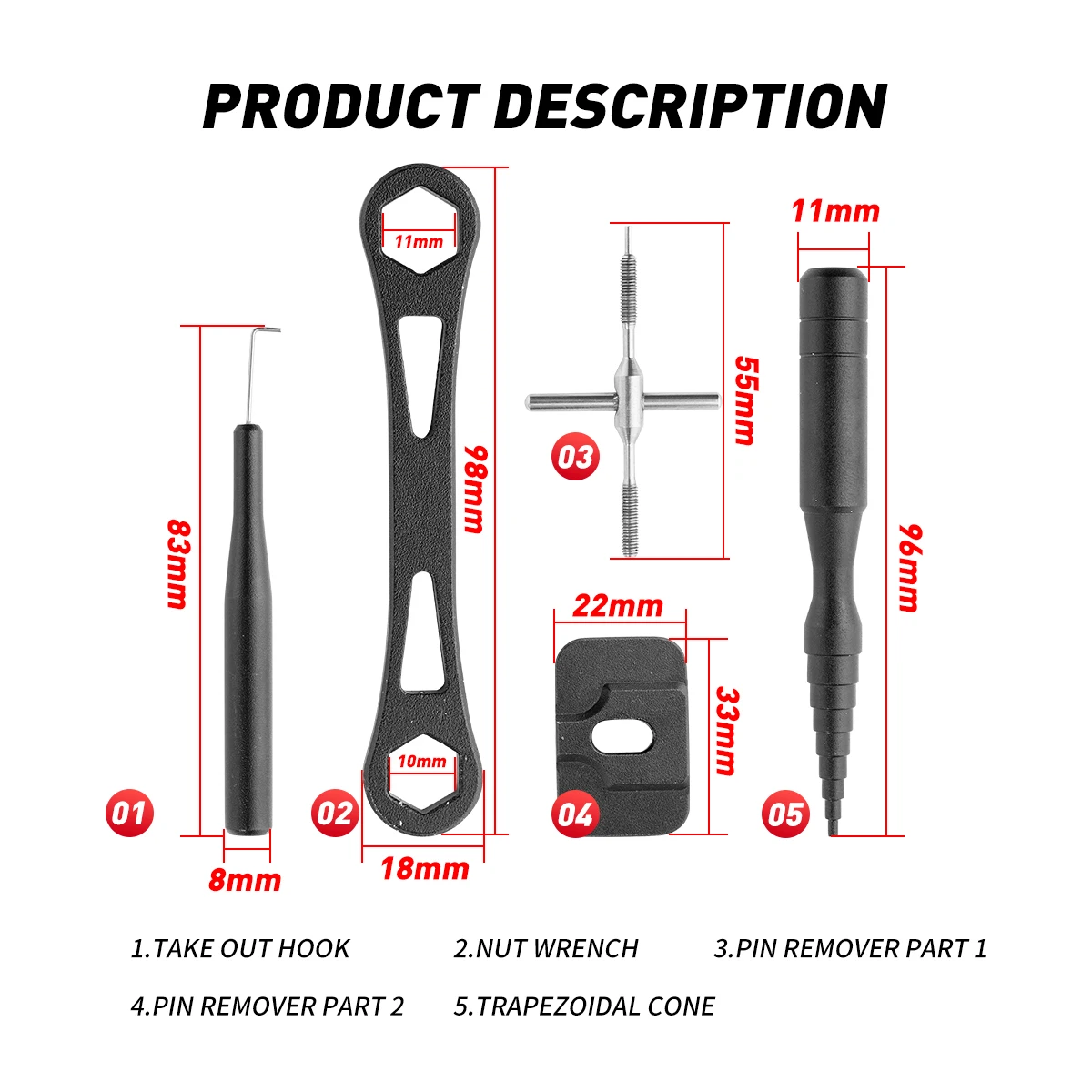 Juego de herramientas de reparación DIY, piezas de carrete giratorio para Baitcasting, removedor de pasadores de desmontaje, Kit de herramientas de mantenimiento de carrete de pesca, aparejos de pesca - imagen 2