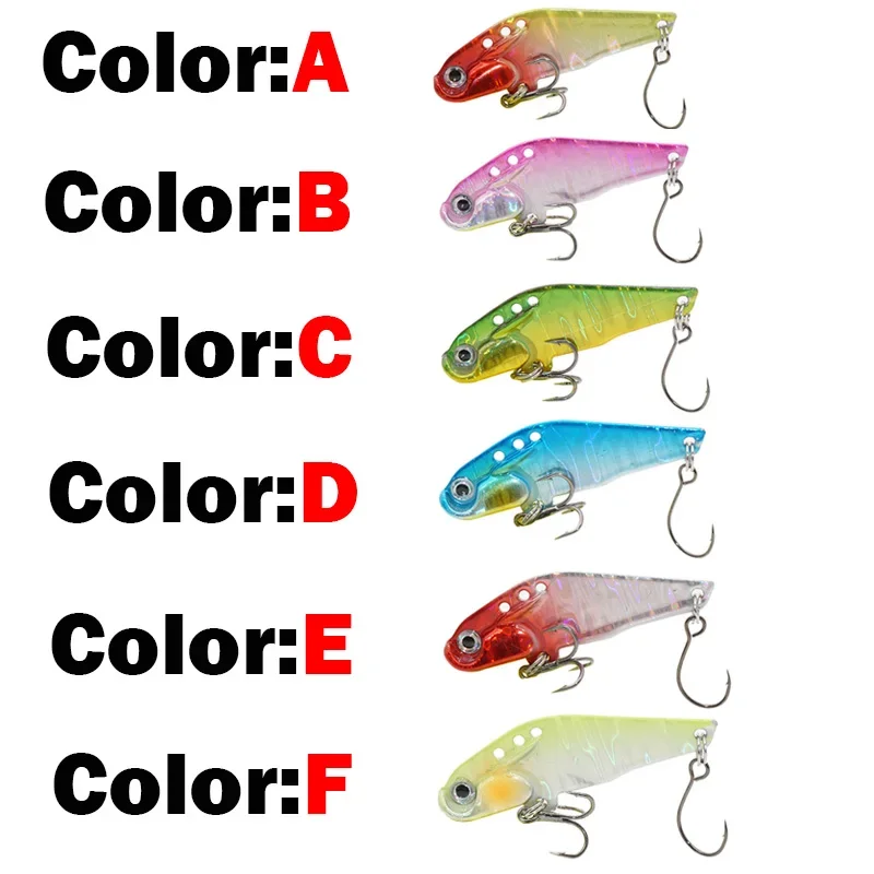OUTKIT-señuelo de pesca VIB de Metal láser, 6 colores, aparejos de pesca, Crankbait, cuchara vibratoria, Spinner, cebo que se hunde, novedad de 2022