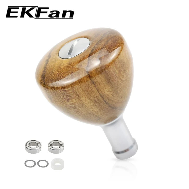 EKFAN-perillas gigantes chinas de palisandro amarillo, traje de 17G para Dawa Shmano, eje de 4MM, rueda giratoria, mangos de carrete Baitcast, piezas de bricolaje - imagen 2