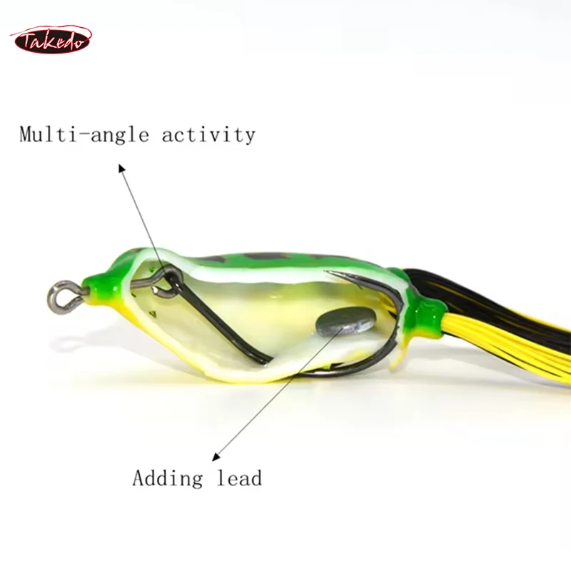 TAKEDO alta calidad L038 65mm 18g falda pesca señuelo suave Rana Topwater Rana flotante lubina señuelo - imagen 3
