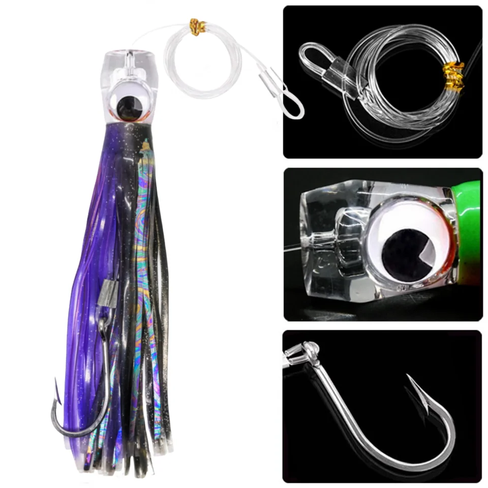 Wahoo-señuelos para pesca en agua salada, anzuelos para pesca de atún en barco de aguas profundas, de 30cm y 175g, para Mahi Leurre Marlin - imagen 2