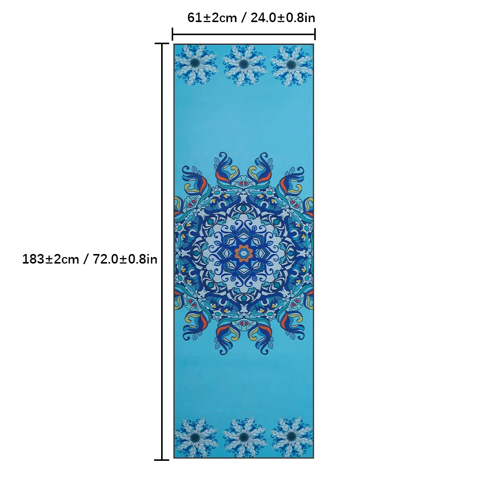 Esta vibrante alfombra de yoga presenta un impresionante diseño de mandala perfecto para mejorar su práctica