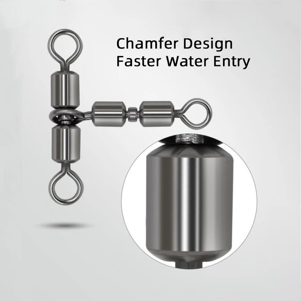 DNDYUJU 5 uds giratorios de pesca conector sólido de alta velocidad doble triángulo rodante accesorios de pesca para anzuelo de pesca - imagen 5