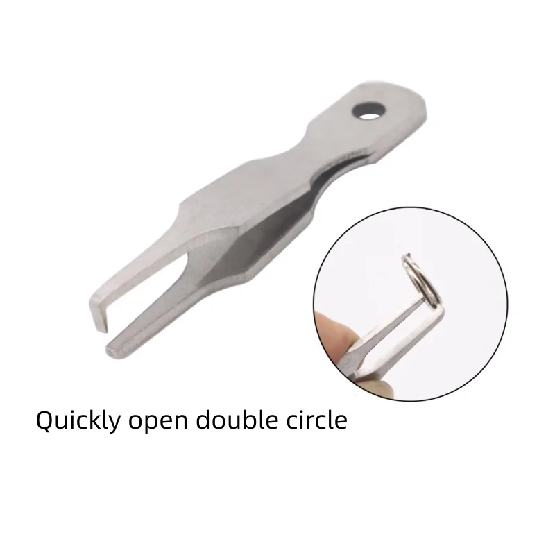 Mini alicates de apertura rápida, clip de doble círculo, anillo dividido, herramienta de abridor de anillos, pinzas de línea de pesca, cebo de pesca con mosca, pescado falso - imagen 4