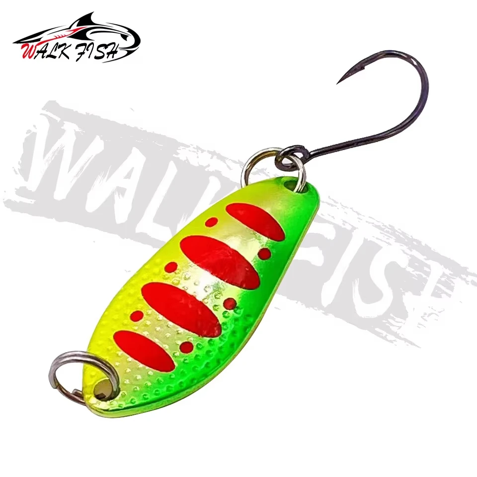 WALK FISH-cebo de pesca giratorio, 1 Uds., 30mm, 2,5g, lentejuelas de colores, cuchara de Metal multicolor, señuelo para trucha, barra blanca, señuelo Artificial - imagen 3