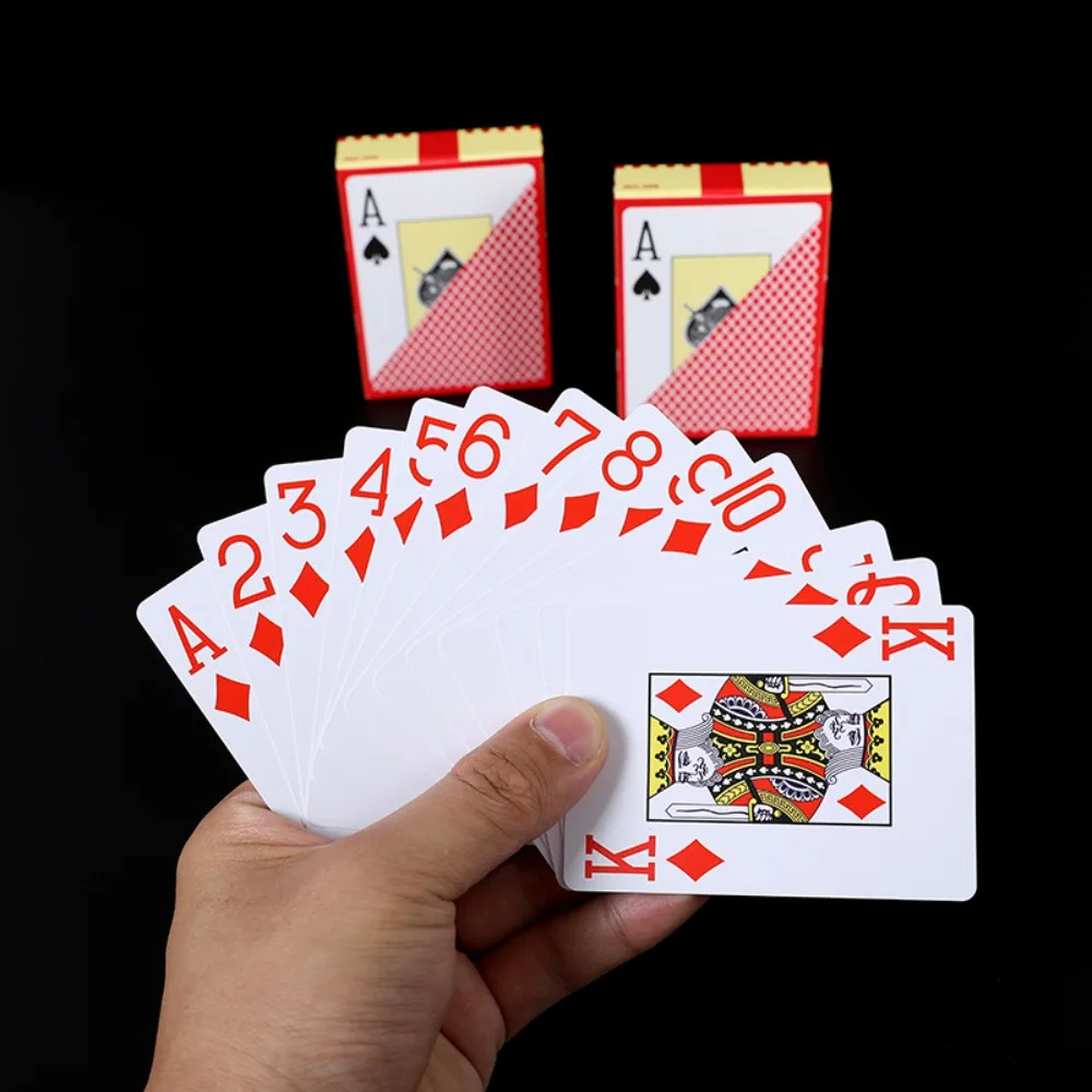 Naipes duraderos a prueba de agua, plástico PVC, exfoliante, Texas Hold'em, cartas de Club de póquer de fuente grande y suave para todos los juegos de póquer - imagen 5