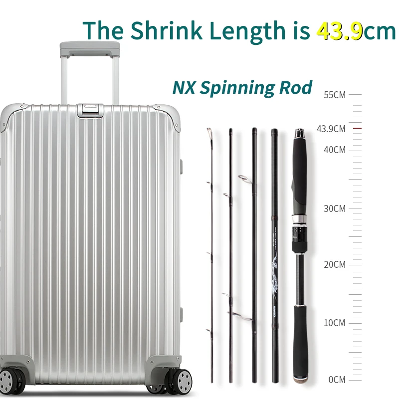 Kawa-caña de pescar dura media, 1,98 m de longitud retráctil, 44cm, 5 secciones, 140g con caja Original, mango de EVA de anillo portátil Fuji A - imagen 3