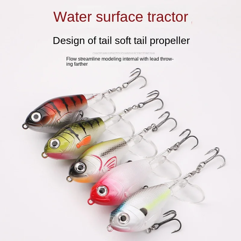 JYJ-señuelo de arrastre crankbait, superficie de fundición lejana con cola giratoria, aparejos de pesca minnow, 7,5 cm, 17g - imagen 4