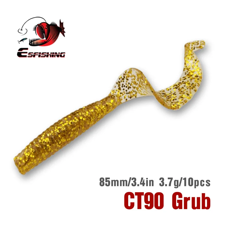 KESFISHING Sigle tail larva gusano 85mm CT90 Isca cebos artificiales de silicona suave para toda la pesca olor a pescado señuelo de pesca - imagen 2